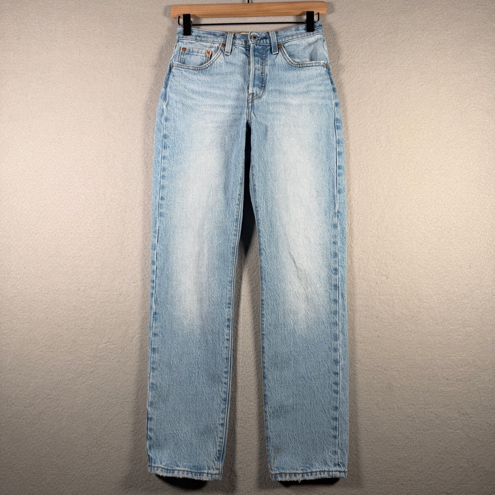 Levis 501 Original Straight Leg Jeans Light Wash Blue W24 L30 12501-0568